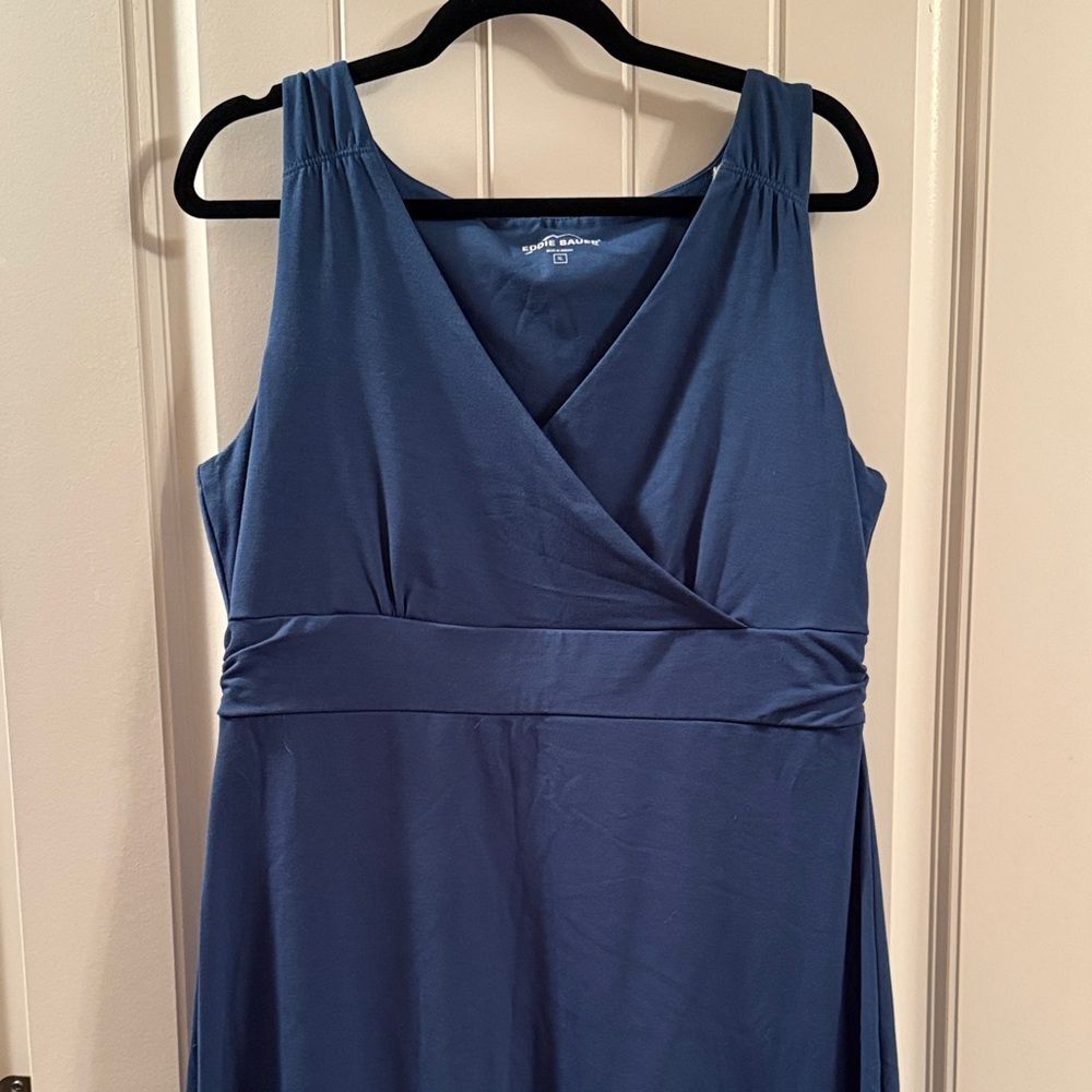 Eddie Bauer Blue Wrap Dress Size XL | Day to Evening | EUC